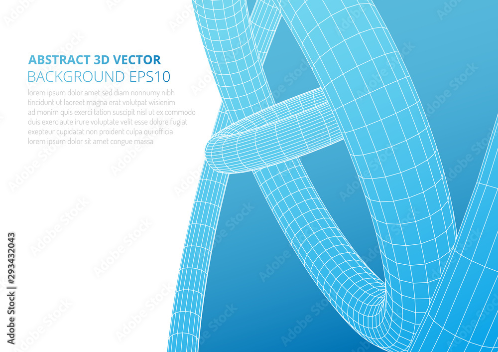 Aufkleber abstract toroidal volumetric figures. the structure of geometric shapes. optical illusion of volume.