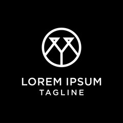 initial letter logo OY, YO logo template