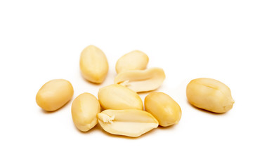 Fresh peanuts snack isolated on white background