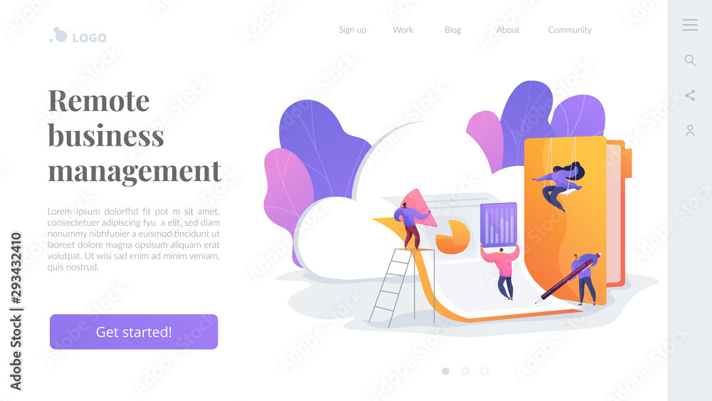 Poster cloud collaboration technology, remote business management, wireless computing service concept. webs