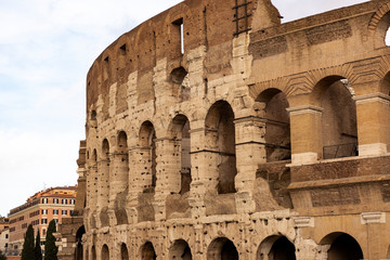 Fototapeta premium detail of the colosseum in Rome on a winter day