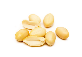 Fresh peanuts snack isolated on white background