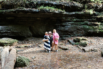 Father with Children on Outdoor Hike