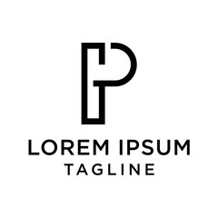 initial letter logo PG, GP logo template