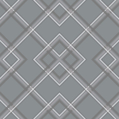 Pattern with the mesh, grid. Seamless vector background. Rhombuses wallpaper. Diamonds motif. Fabric design. Vector illustration. Gray color