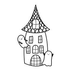 trick or treat - happy halloween line image