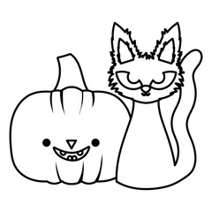 trick or treat - happy halloween line image