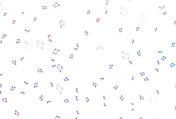 Light Blue, Red vector pattern with music elements.