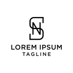 initial letter logo SN, NS, logo template