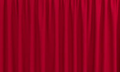 Red curtain for the stage. 3d rendering