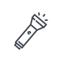 Flashlight line icon. Pocket torch vector outline sign.