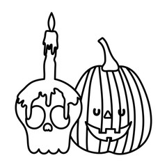 trick or treat - happy halloween line image