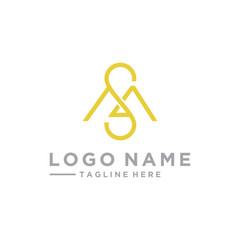 Creative modern elegant trendy unique artistic golden color, MS / SM initial icon-based logo letters.