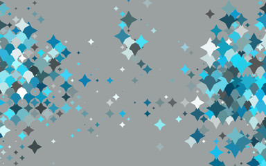 Light BLUE vector background with colored stars. Glitter abstract illustration with colored stars. The pattern can be used for new year ad, booklets.