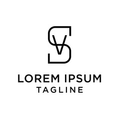 initial letter logo SV, VS, logo template