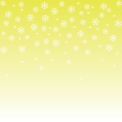 background with snowflakes, gold yellow gradient color vector winter background