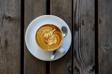 Cappuccino on a Wooden Table