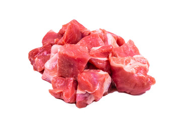 Obraz premium Fresh raw pork pieces isolated.