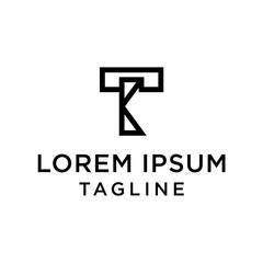 initial letter logo TK, KT, logo template