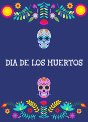A Mexican Day of the Dead vector postcard