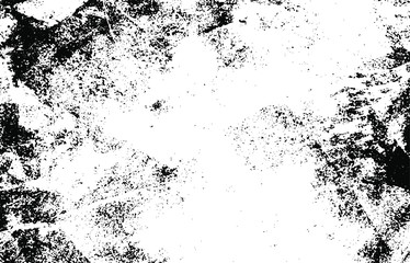 Monochrome texture composed of irregular graphic elements. Distressed uneven grunge background. Abstract vector illustration. Overlay for interesting effect and depth. Isolated on white background.