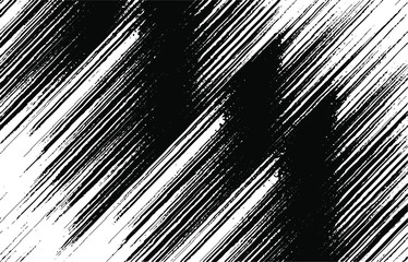Obraz premium Monochrome texture composed of irregular graphic elements. Distressed uneven grunge background. Abstract vector illustration. Overlay for interesting effect and depth. Isolated on white background.