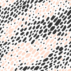 Seamless Vector hand drawn calligraphic brush stroke pattern. Colorful style design. 