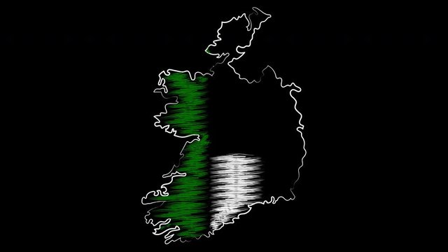 Limerick ireland coloring the map and flag. Motion design.