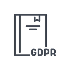 GDPR law line icon. Network secure regulation vector outline sign.