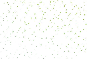 Light Green vector texture with musical notes.