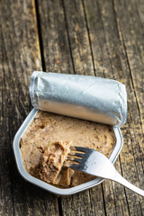 Wet pet food. Cat or dog pate.