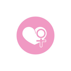 heart female gender sign breast cancer awareness