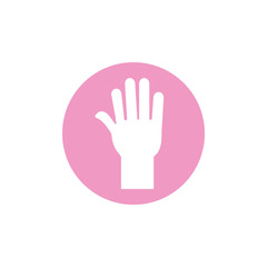 hand breast cancer awareness icon