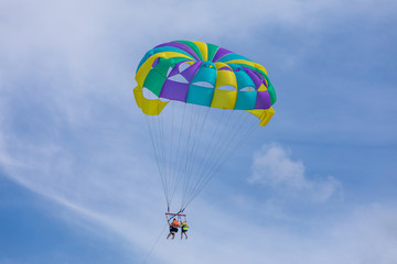 Parasailing in Caribbean Sea, Cancun beach