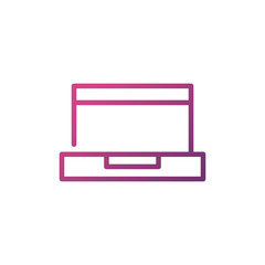 laptop computer network social media icon line