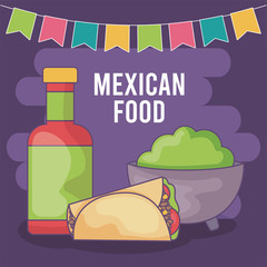 card with Mexican food label