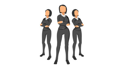 flat character vector worker neat clothes. work team character template without background. male and female character set. separate layer promotional brochure character template. office cover.