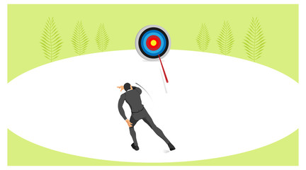 neat set of male character clothing with circle targets. focus on the target in front. a template with a separate background. calendar theme financial focus on the viewfinder. vector illustration