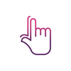 Obraz premium hand cursor network social media icon line