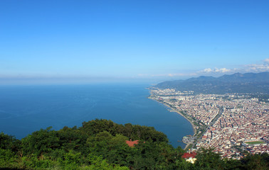 Ordu city in Turkey, Black sea region, view from Boztepe