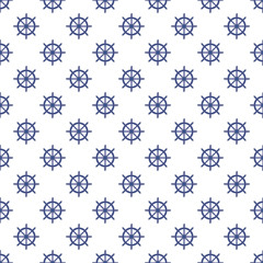 Seamless pattern marine elements on a white background