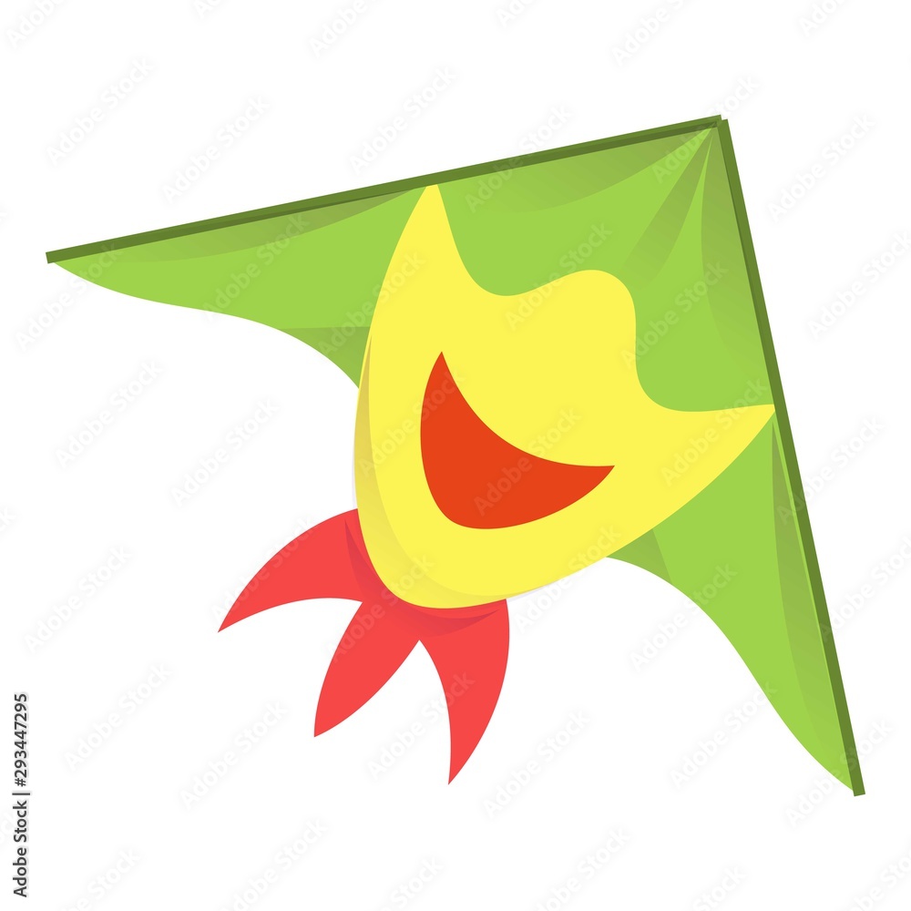 Poster smiling kite icon. cartoon of smiling kite vector icon for web design isolated on white background