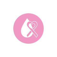 blood drop ribbon breast cancer awareness