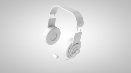 headphones on white background 3d illustration