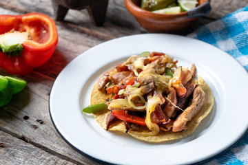 Tacos of mexican beef fajitas also called 