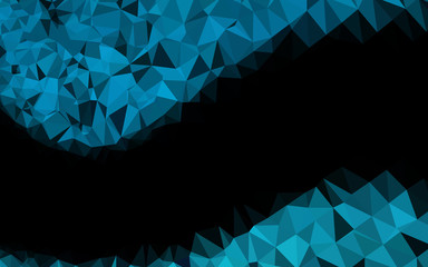 Dark BLUE vector polygon abstract backdrop. Triangular geometric sample with gradient.  Elegant pattern for a brand book.