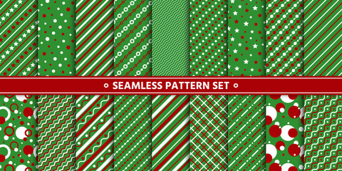 christmas seamless red strip circle pattern vector