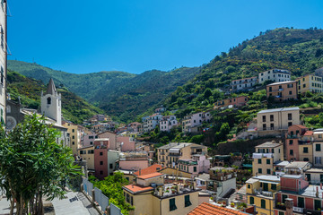 Fototapeta na wymiar Riomaggiore in Italy, the cinque terre
