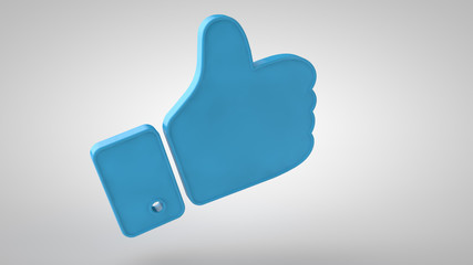 Thumbs up 3d illustration icon like. Approve