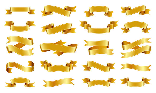 Thin Golden Ribbon And Bow On White. Vector Decorative Design Element.  Royalty Free SVG, Cliparts, Vectors, and Stock Illustration. Image 74337661.